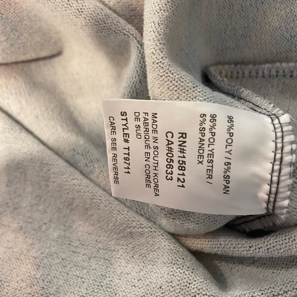 Trisha Tyler Size S Navy Blue Aztec Print Long Sleeve Mock Neck Stretch Top - Picture 11 of 11